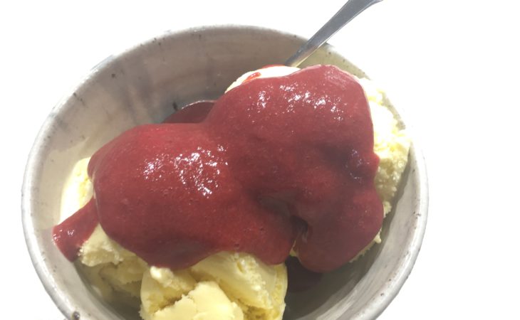 Strawberry Sauce ove Ice Cream